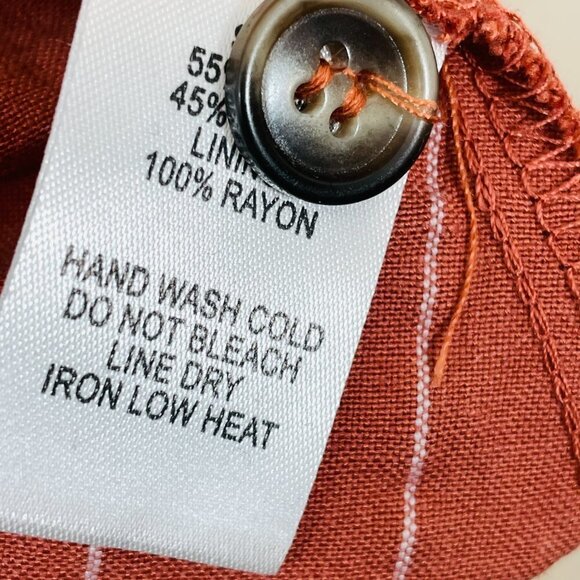 LULUS Size Small Midi Linen Blend Sundress Button Front with Pockets Striped NWT - Picture 10 of 10